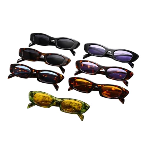 Lunettes de soleil œil de chat au design polygonal bleu et jaune rétro - 2