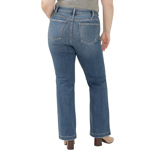 Silver Jeans Co. Women's Plus Size Avery High Rise Curvy Fit Trouser Leg Jeans3