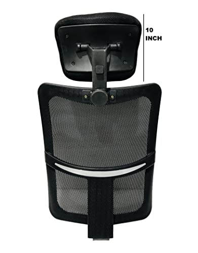 Image of GOYALSON Office Visitor revolving Boom Chair Back with headrest Spare Parts Accessories Smile Jali Model Chair Net Back with nut Bolts and Key Easily fit to Every Chair (Moon Back with Headrest)