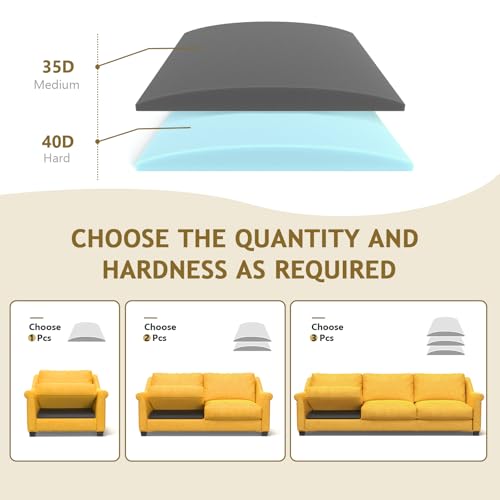Image of MYLIFESION Couch Cushion Support for Sagging Seat, 20x20x2 inches High-Density Foam Sofa Cushions Support, Under Cushion Sag Repair, Grey Set of 1