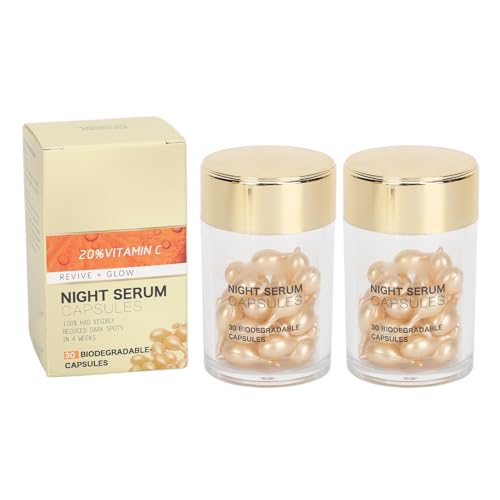 Capsule de Sérum pour le Visage, 60 Pièces Capsule pour le Visage à la Vitamine C, Hydratante, Réparatrice, Barrière Cutanée, Antioxydant, éclaircissant, Capsule de Sérum