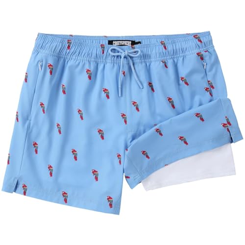 CoozySphere 5 Inch Men Swim Trunks with Compression Lining Quick Dry Breathable Pockets for Summer Beach Cruise Water Park M