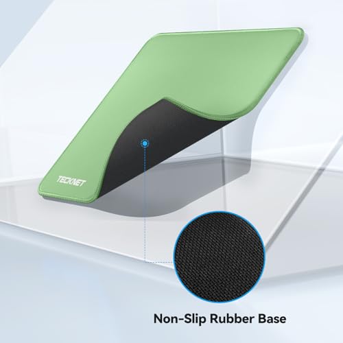 Image of TECKNET Mouse Pad with Anti-fray Stitching, Waterproof Surface & Non-Slip Rubber Base with Stitched Edges Gaming Mouse Mat for Laptop,Compatible with Laser and Optical Mice - LT.Green