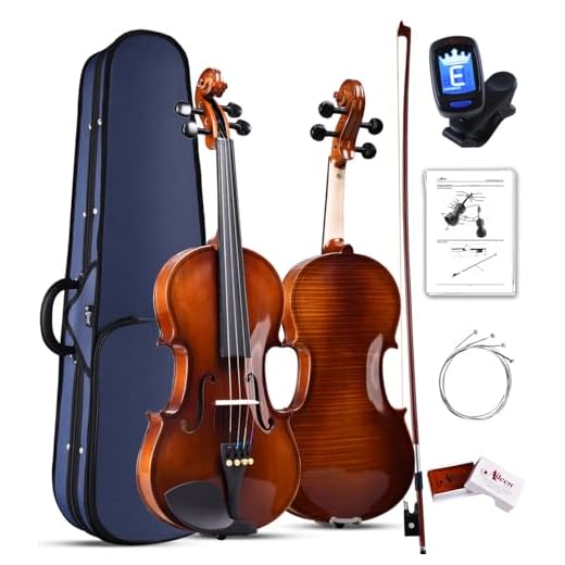 Aileen Violín Set Tamaño 4/4 para Principiantes Profesionales con Estuche Rígido, Afinador, Manual del Usuario, Cuerdas y Resina