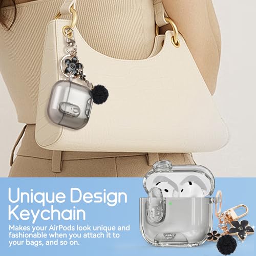 Image of for AirPods 4 Case 2024 with Safety Lock,Clear Black