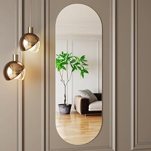Oval Mirror Full Length 16×48,Nano Glass Frameless Mirror,Full Length Mirrors Wall Mounted,Long Wall Mirrors, Horizontal/Vertical Hanging