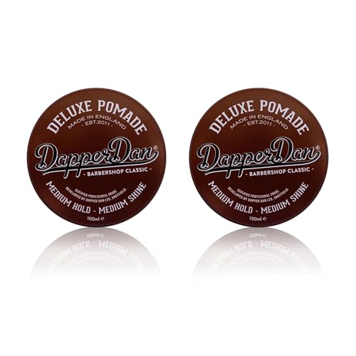 Dapper Dan Deluxe Pomade Duo Medium Hold & Medium Shine Water-Based Hair Pomade for Men Barber Grade Reworkable Styling Pomade Easy Wash Out Citrus Vanilla Made in UK 2 x 3.38 fl oz