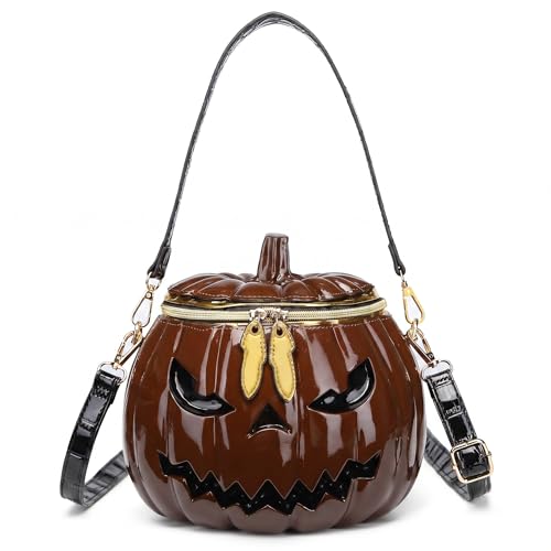 Image of Men and Women PVC Pumpkin Shaped Crossbody Shoulder Bag Handbag Halloween Pumpkin Purse