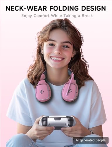 Image of Gvyugke 2.4GHz Wireless Gaming Headsets for PS5, PS4, PC, Switch, BlushPink