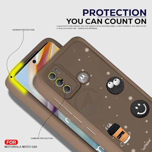 Image of AESTMO Back Case Cover for Moto G60 / G40 Fusion Cover | Cute Fun Cartoon 3D Ball | Coffee Silicone Case | Full Body Protection | Camera Protection Back Cover for Moto G60 / G40 Fusion (Brown)