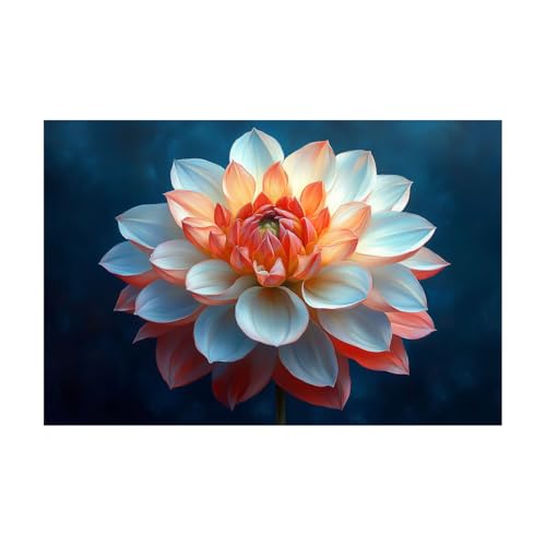 Toile murale fleurs orange TERUEA deco petit espace 30x45