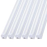 MKUJOO 6 Pack 4FT 60W LED Shop Light, V Shape Integrated T8 LED Tube Light, 6600LM, 6000K Super Brig