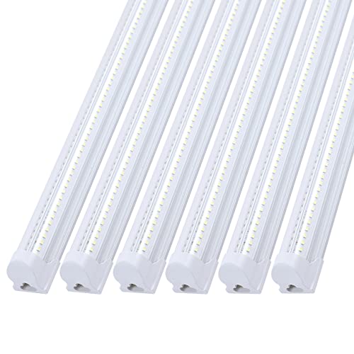 Mkujoo 6 Pack 4Ft 60W Led Shop Light, V Shape Integrated T8 Led Tube Light, 6600Lm, 6000K Super Bright White,High Output Linkable Shop Lights With Plug For Garage, Workshop,Basement,Warehouse #TOP25