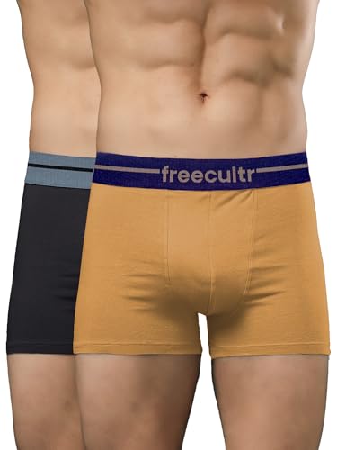 Image of Freecultr Men's Cotton Trunks | Breathable & Moisture Absorbing | Soft Comfort Fit | Everyday Innerwear