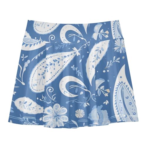 Girls Tennis Skirt with Built-in Shorts Flowy Skorts for Little Girl Skort Kids with Pockets