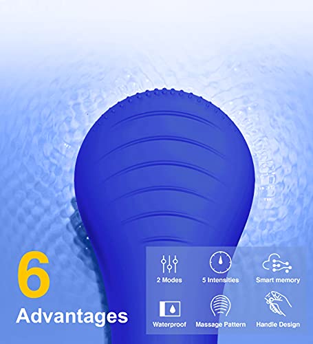 Sonic-Facial-Cleansing-Brush-Waterproof-Face-Scrub-Brush-for-Men-Women-Rechargeable-Face-Brushes-for-Cleansing-and-Exfoliating-Electric-Face-Scrubber-Cleanser-Brush-Blue NÃ¥graCoola CLIE Facial Cleansing Brush, Waterproof and Rechargeable Face Scrub Brush for Men & Women, Cleansing, Exfoliating and Massaging, Electric Face Scrubber - Blue
