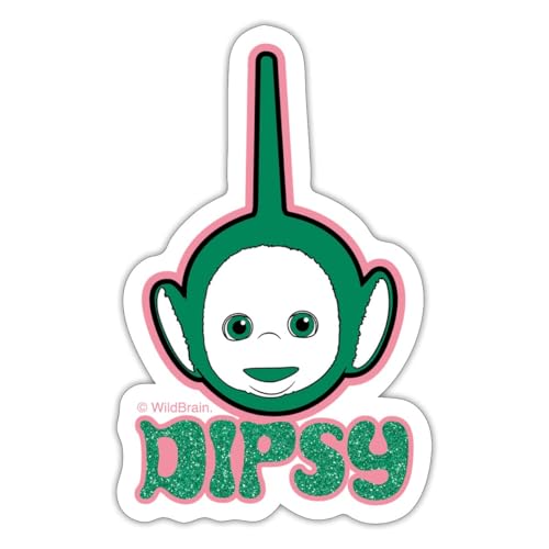 Spreadshirt Teletubbies Dipsy in Pretty Glitter Design Sticker, 4 x 4, White Matte
