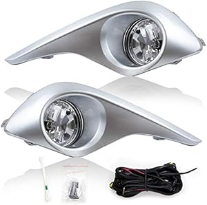 RP Remarkable Power, FL7014 Fog Lights Bumper Lamps Kit Clear Accessorie Fit For 2011-2013 Highlander with Wiring and Harness