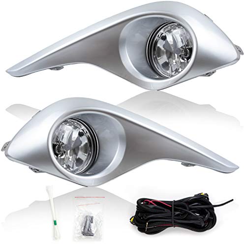 RP Remarkable Power, FL7014 Fog Lights Bumper Lamps Kit Clear Accessorie Fit For 2011-2013 Highlander with Wiring and Harness