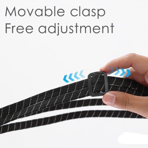 Image of Hodaqe 2Pcs Nylon Bungee Cord with Hooks for Motorcycle Helmet Black