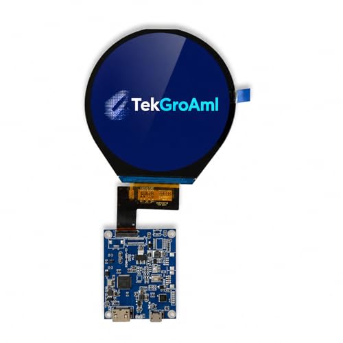 Image of 3.4 Inch Round 330nit LCD Display & HDMI Board, 800x800 IPS Circular Screen | for PC Sensor Panel, Flight Sim Dashboard, Smart Watch, Windows Compatible