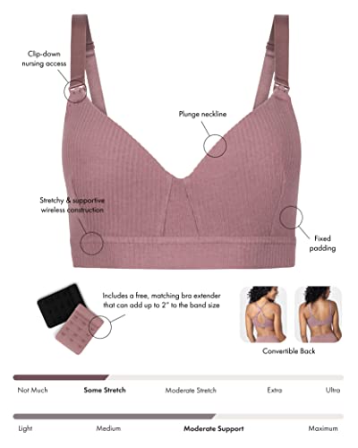 Kindred Bravely Ribbed Signature Cotton Nursing & Maternity Bra (Twilight, Large) #TOP1