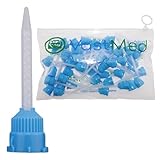 50 Pcs Dental Impression Mixing Tips Blue/White by Vastmed | Mixing Tips for Dental Temporary Crowns & Bridge Material Mix