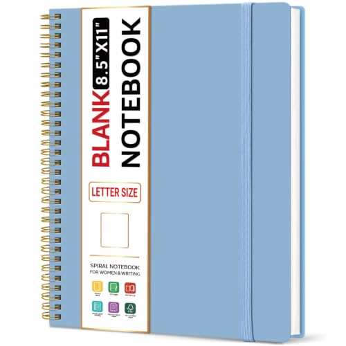 Taja Large Spiral Blank Notebook for Work, Journal for Women & Men