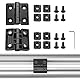 JiGiU 2pcs Scharnier M6 Aluprofil 3030 Serie Schlitz 8mm Tür Klappscharnier Zinklegierung inkl. Nutenstein, Schrauben, Aluminiumprofil-Scharnier Drehband für DIY 3D-Drucker (Schwarz)