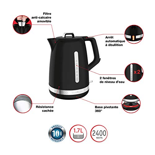 Moulinex Soleil BY320B10 Elektrischer Wasserkocher, kabellos, Kapazität 1,7 l, drehbarer Sockel, 360 °, verdeckter… – Bild 3