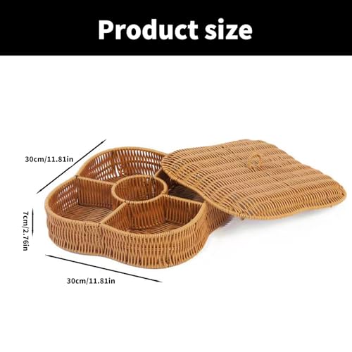 Panier de table haut de gamme en rotin synthétique 5 compartiments
