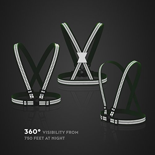 EvoLike Reflective Vest Straps New Premium Design + 1 Pair of High Visible Bands for Arm/Wrist/Ankle | Safety Gear for Running, Walking, Jogging, Cycling, Workers, Motorcycle