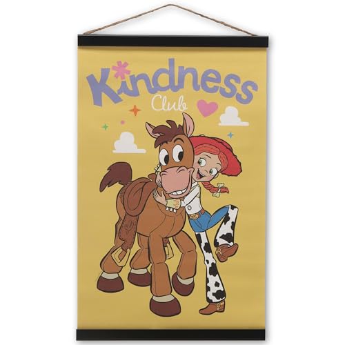 Disney Pixar Toy Story Kindness Club Hanging Canvas Banner - Fun Bullseye and Jessie Wall Decor for Home