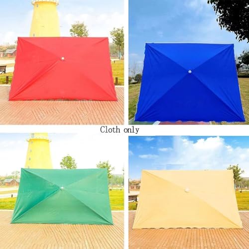 Rectangular Umbrella Replacement Canopy 10'x8' (Khaki) - Durable Outdoor Patio Umbrella Cover for 4/6 Ribs, Ideal for Market Table & Lawn Use, 300x250cm
