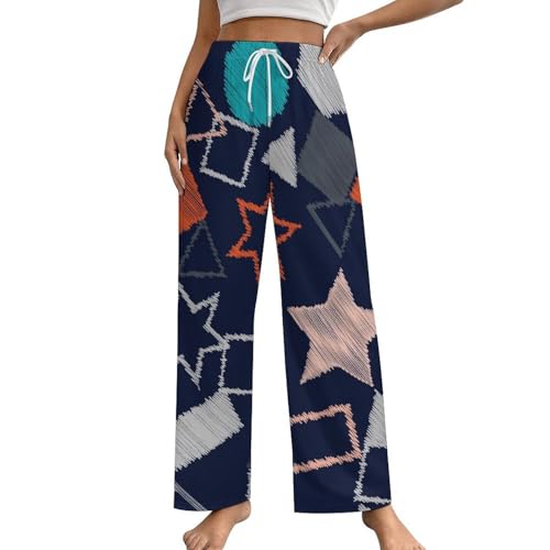 Pantalon de pyjama femme géométrie colorée avec poches taille S