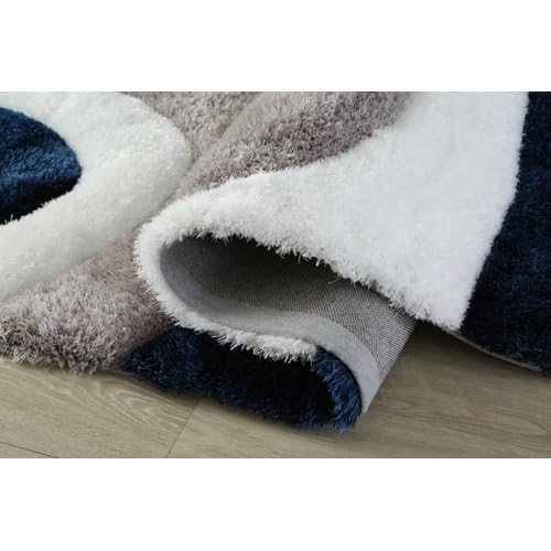 Image of Handmade Shaggy Pure Microfiber Smooth & Anti-Skid Carpets for Bedroom & Living Room, 2 inch Thicknesss Size- 5X8 Feet