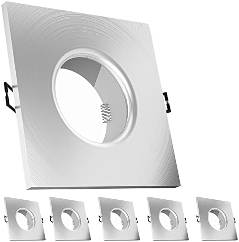 6x aluminium inbouwspots GU10 set – 6 stuks aluminium