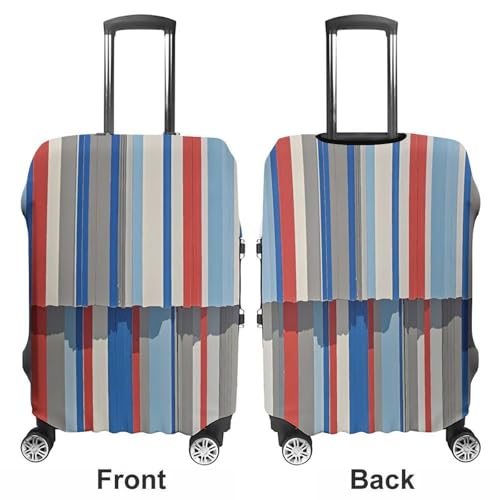 Travel Luggage Cover Suitcase Protector Red Blue White Gray Stripes Elastic Washable Suitcase Cover Anti-scratch Spandex Baggage Covers Fits 18-32 Inch Luggage3