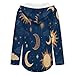Womens Bodysuit Magic Constellations Sun Moon Stars Mystical Astrology T Shirts Long Sleeve Hoodie V Neck Pullover Tops, 2026