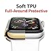 HANKN [4 Pack] Case for Apple Watch Series 6 5 4 SE 44mm Screen Protector Case, Soft TPU Full Coverage Plated Shockproof Smartwatch iWatch Cover Bumper (Clear+Silver+Gold+Black, 44mm)