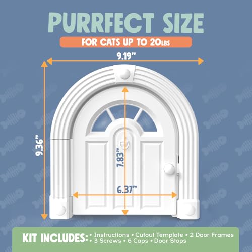 Katzentür ohne Klappe, für Innenbereich, Katzen bis zu 9 kg, einfache und sichere Montage in Minuten, kein Training erforderlich