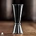 Homestia Japanese Jigger - Cocktail Measuring Double Jiggers for Bartending, Copper Jigger with Measurements Inside - Stainless Steel Bar Tools For Bartenders, 2 oz 1 oz with 1 Pourer (Black)