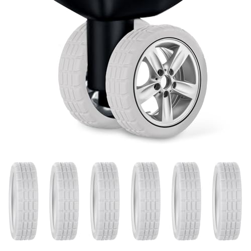 8pcs Luggage Wheel Covers, Portable Suitcase Wheel Protector Covers Colorful Silicone Luggage Wheel Covers Luggage Spinner Wheel Covers for Most 8 Caster Luggage Accessories(gray) - Main Image