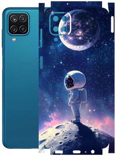 Image of AtOdds - Full Body Back Screen Guard Protector Film - Lamination Wrap Skin Sticker Compatible with Samsung Galaxy M12 | Scratchproof Matte Finish (Moon)