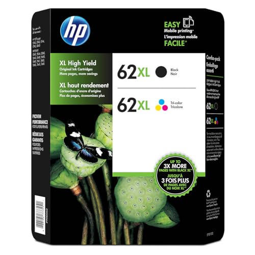 Image of Genuine HP 62Xl High Yield Black and High Yield Tri-Color Jetdirect Print Cartridges