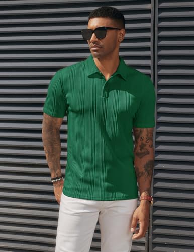 Image of PJ PAUL JONES Mens Polo Shirts Short Sleeve Textured Knit Polos