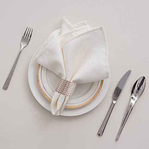 Image of Accmor 100pcs Napkin Rings, Champagne Napkin Rings Buckles for Table Decorations, Wedding, Dinner, Party, DIY Decoration