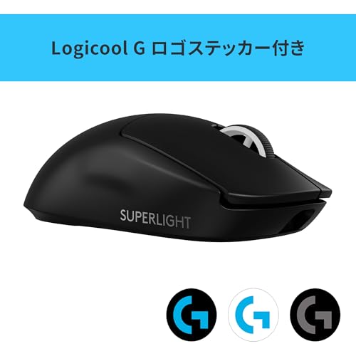 【Amazon.co.jp限定】 Logicool G 8000Hz 左右対称 PRO X SUPERLIGHT 2 ワイヤレス ゲーミングマウス G-PPD-004WL-BKd 44K DPI 8K ポーリングレート 軽量 60g LIGHTFORCE ハイブリッドスイッチ LIGHTSPEED USB Type-C 充電 国内正規品 ※Amazon限定の壁紙ダウンロードと特典ロゴステッカー付き