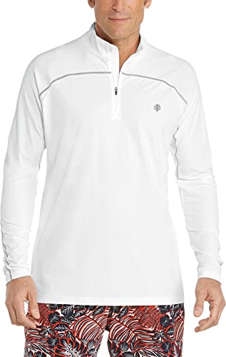Coolibar Upf 50+ Men's Nocona Zip Rash Guard - Sun Protective (X-Large- White) #TOP14