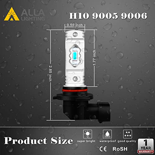 Alla Lighting H10 Led Fog Light Bulb, 9145 9140 Eti 56-Smd 3800 Lumens Extremely Super Bright 12V For Cars Trucks, 8000K Ice Blue #TOP5